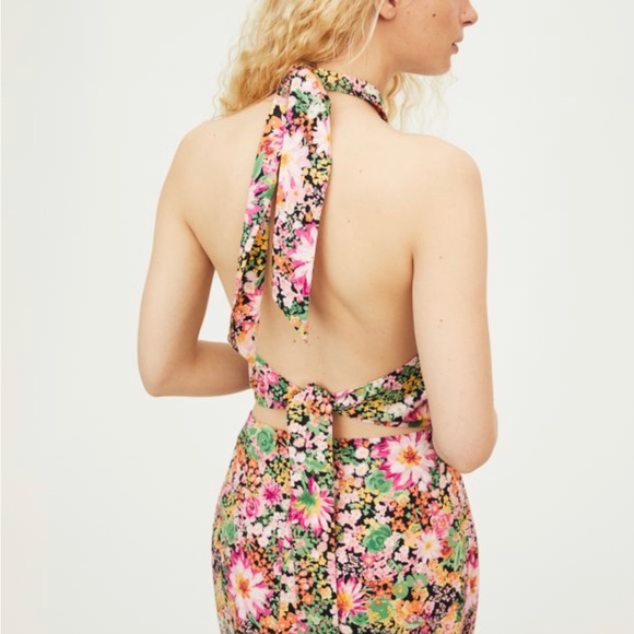h&m floral crop top, small - Picture 3 of 3